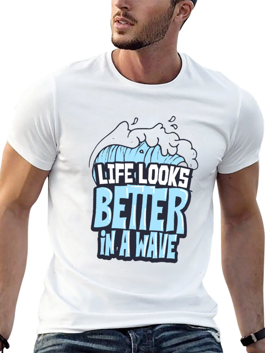 Life Looks Better In A Wave Graphic T-Shirt
