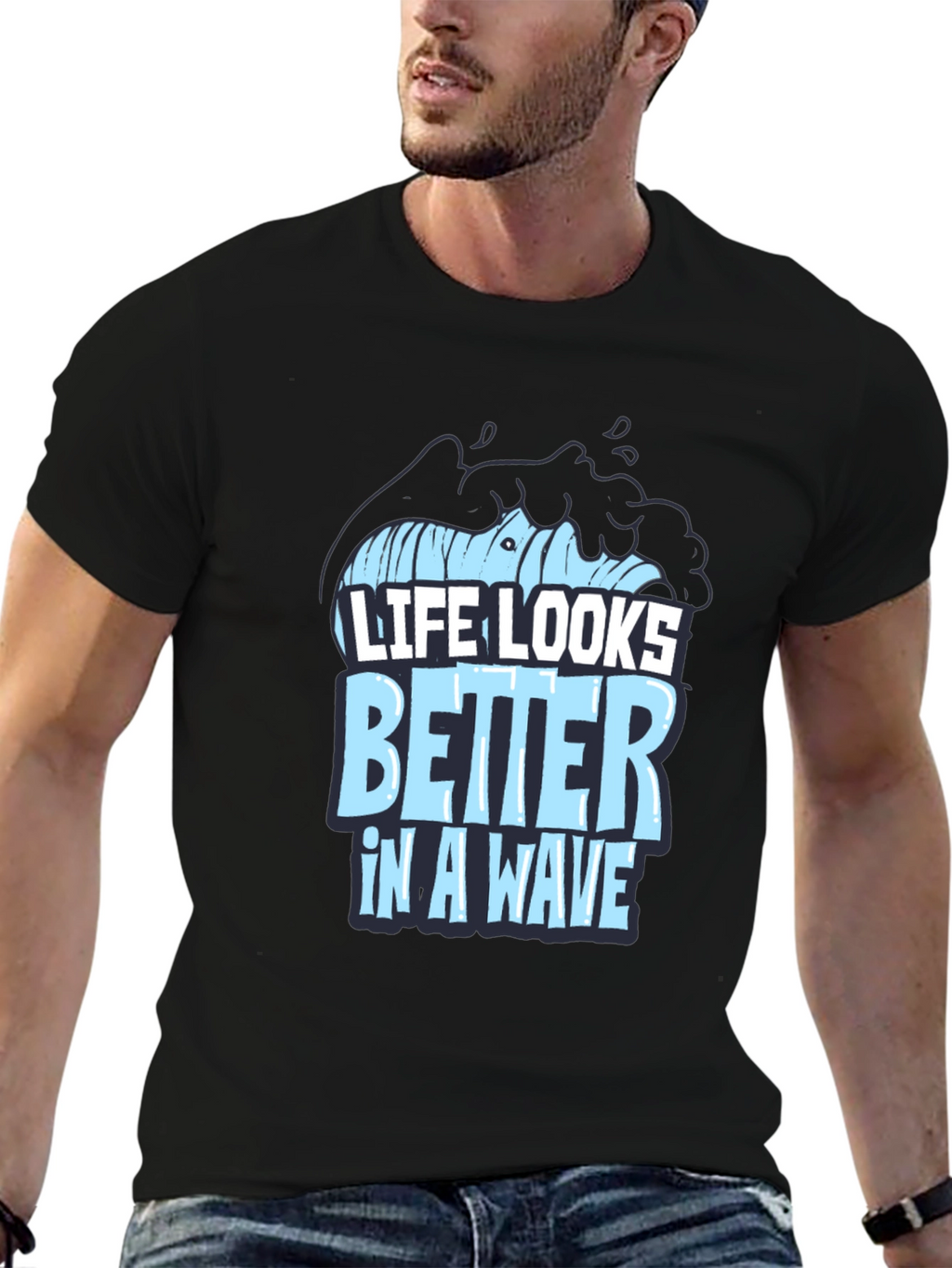 Life Looks Better In A Wave Graphic T-Shirt