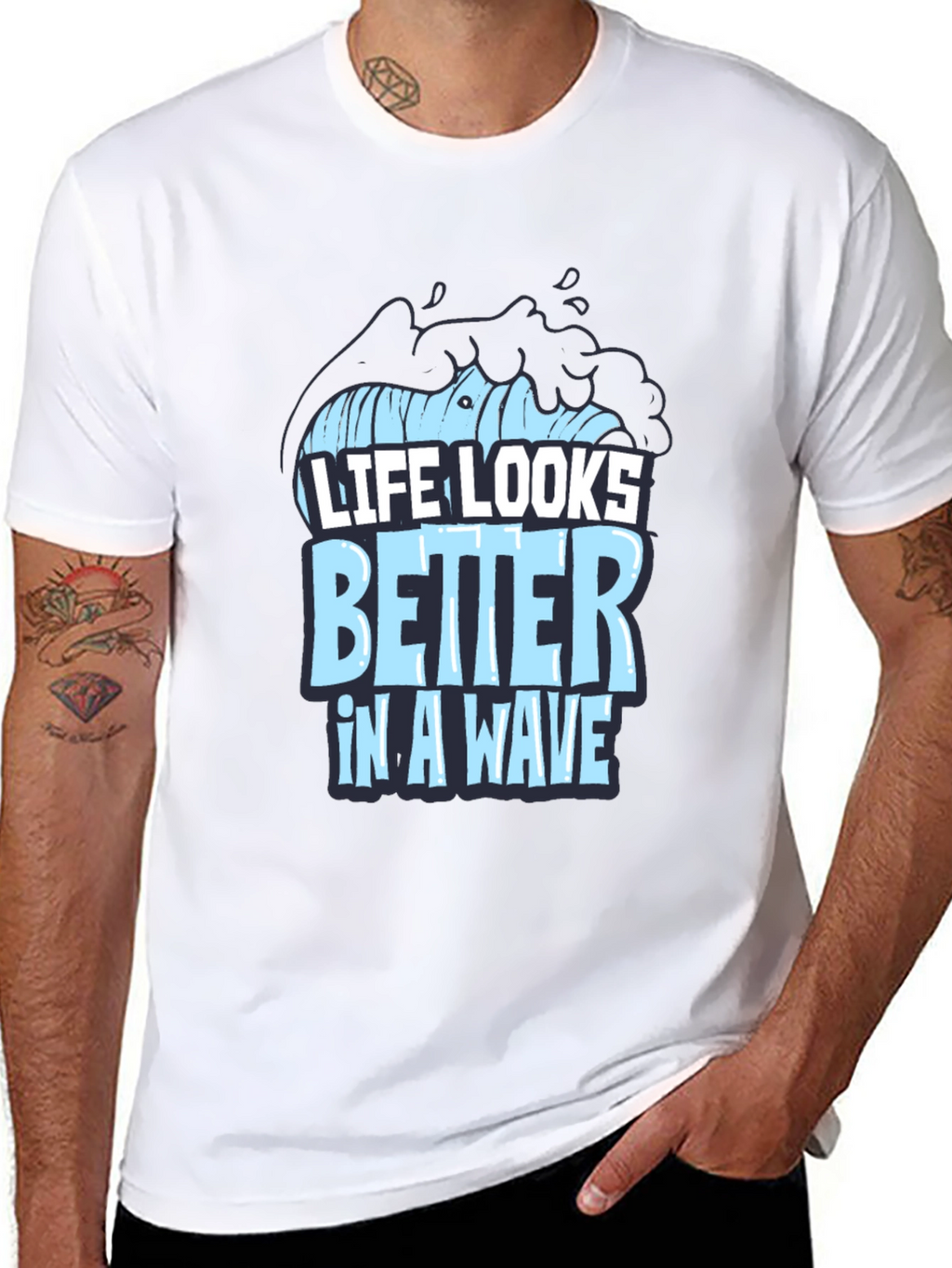 Life Looks Better In A Wave Graphic T-Shirt