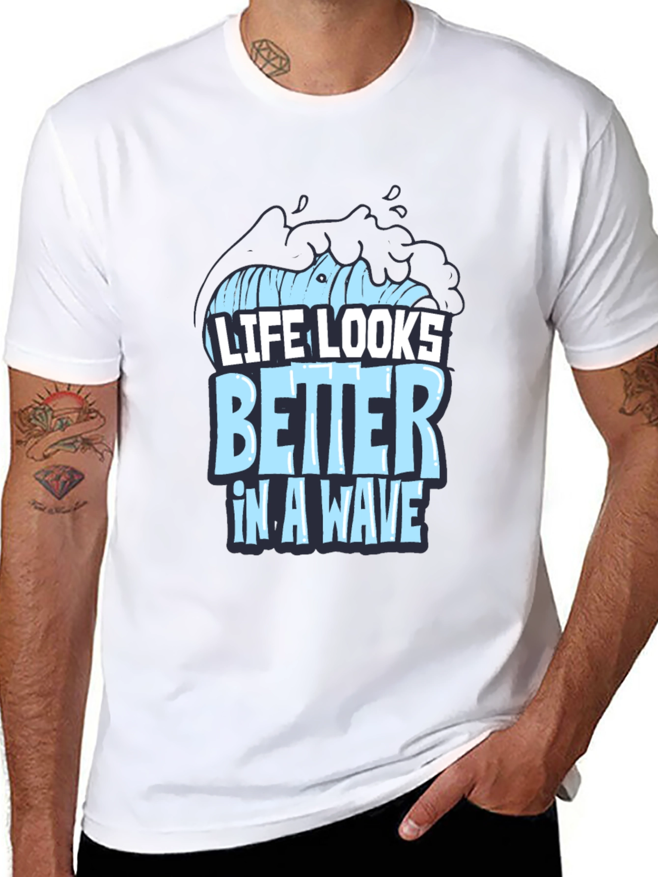 Life Looks Better In A Wave Graphic T-Shirt