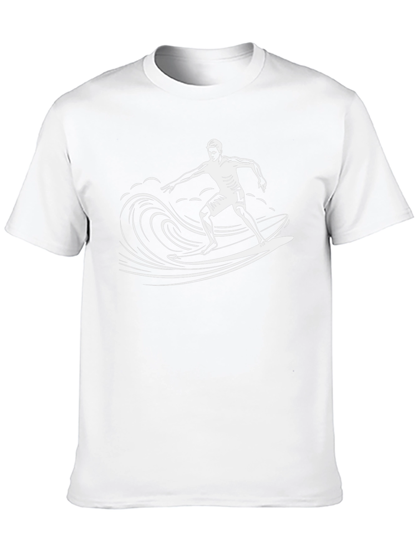 Surfer Wave Graphic Tee - Black Cotton T-Shirt