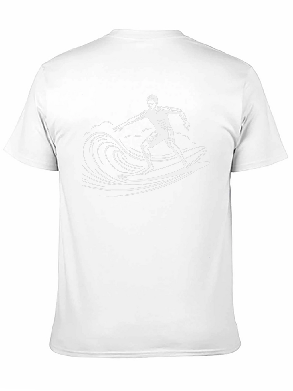 Surfer Wave Graphic Tee - Black Cotton T-Shirt