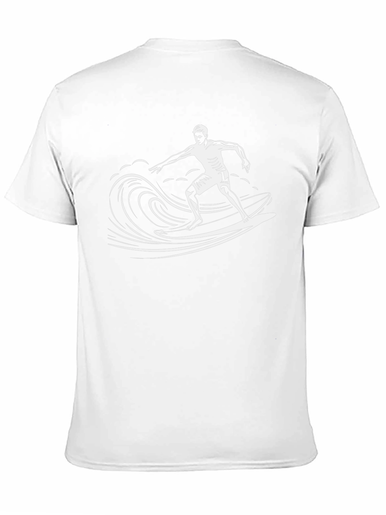 Surfer Wave Graphic Tee - Black Cotton T-Shirt