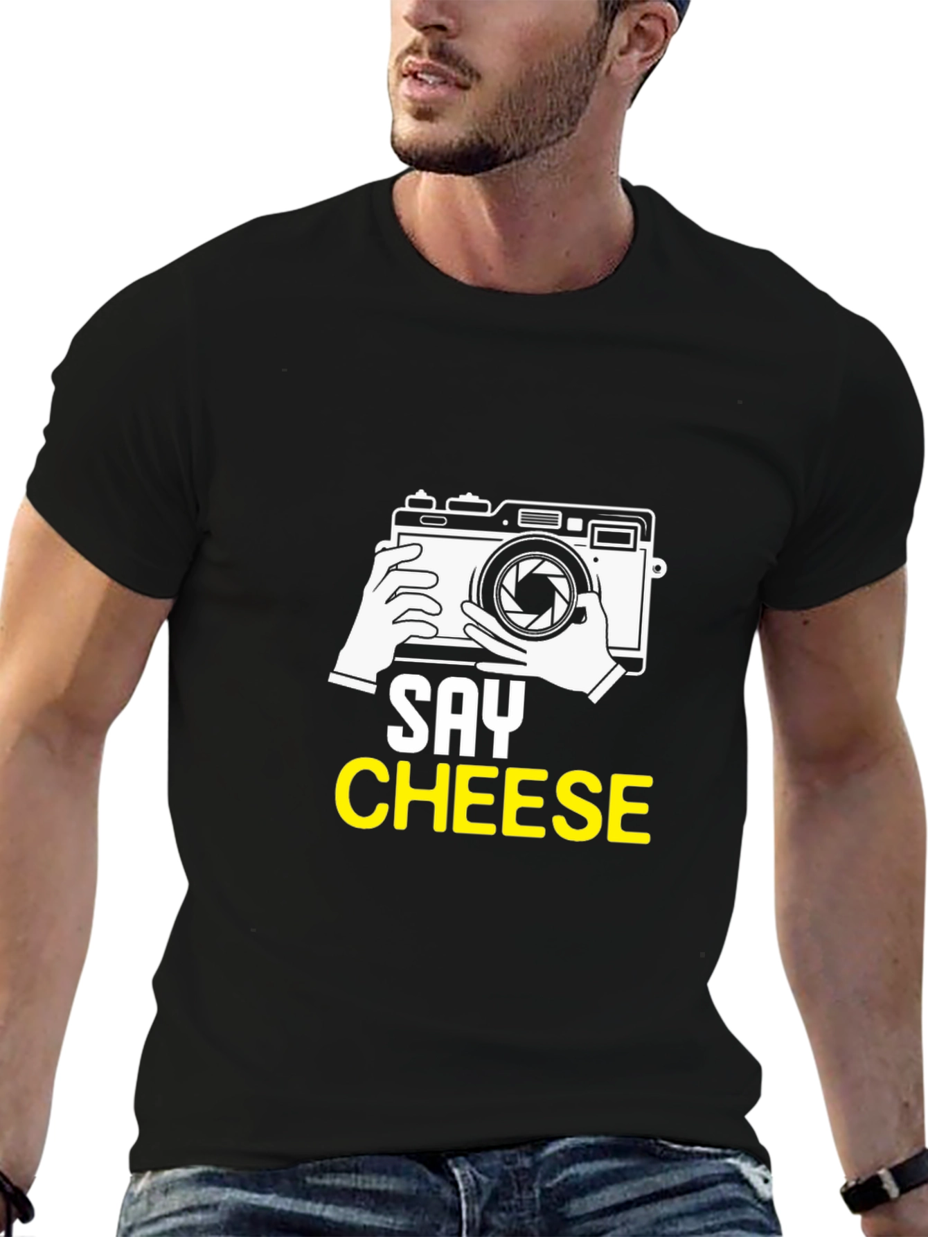 Say Cheese Graphic T-Shirt - Black Cotton