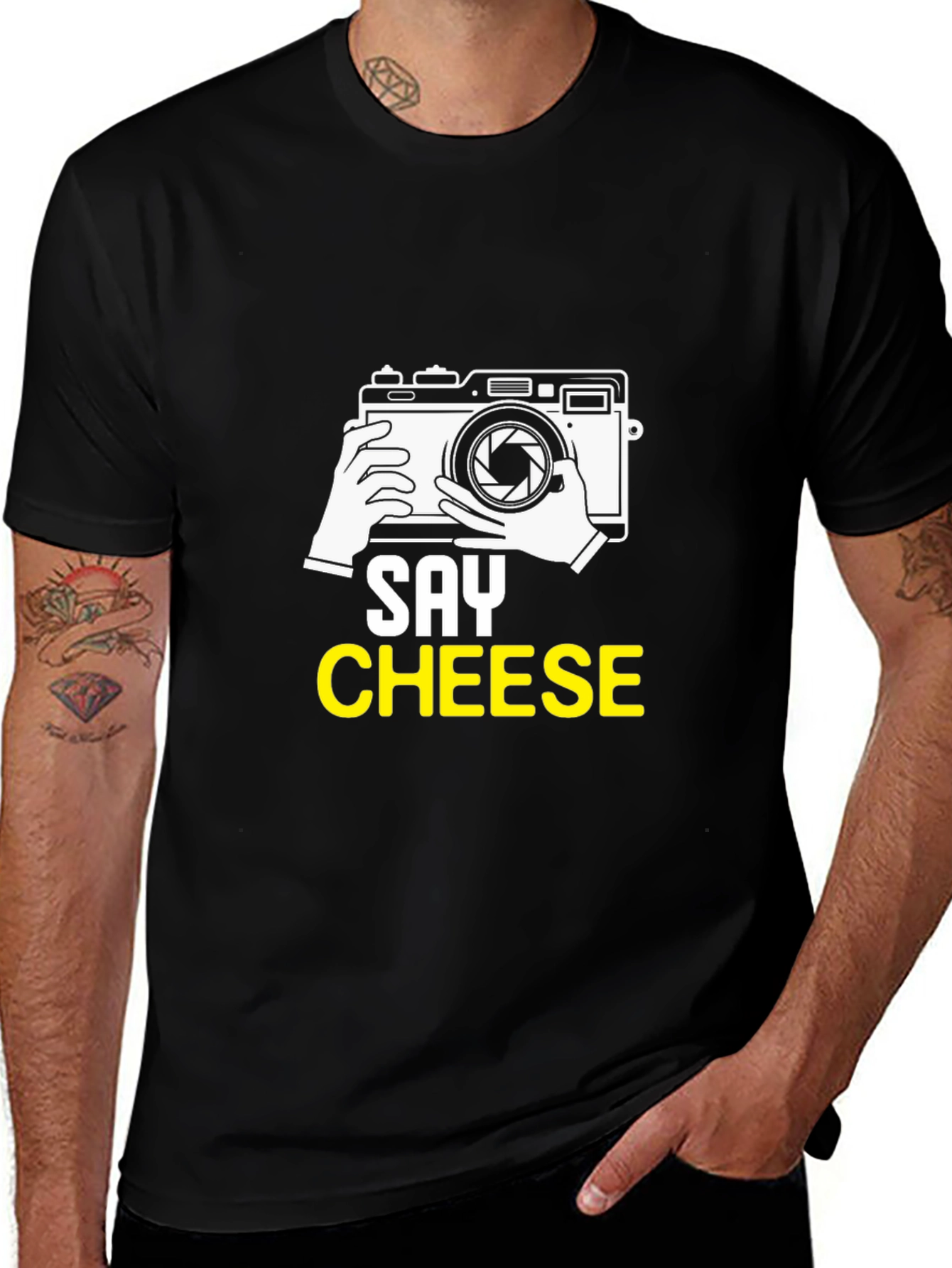 Say Cheese Graphic T-Shirt - Black Cotton
