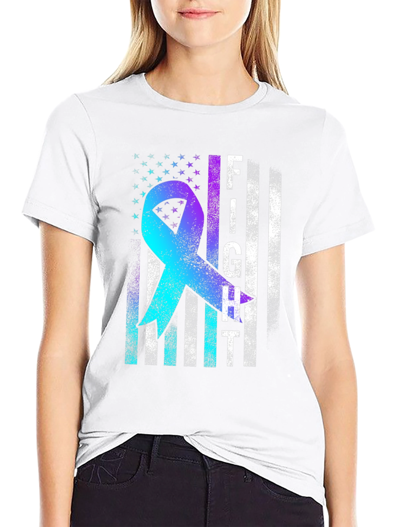 Fight Ribbon Graphic T-Shirt