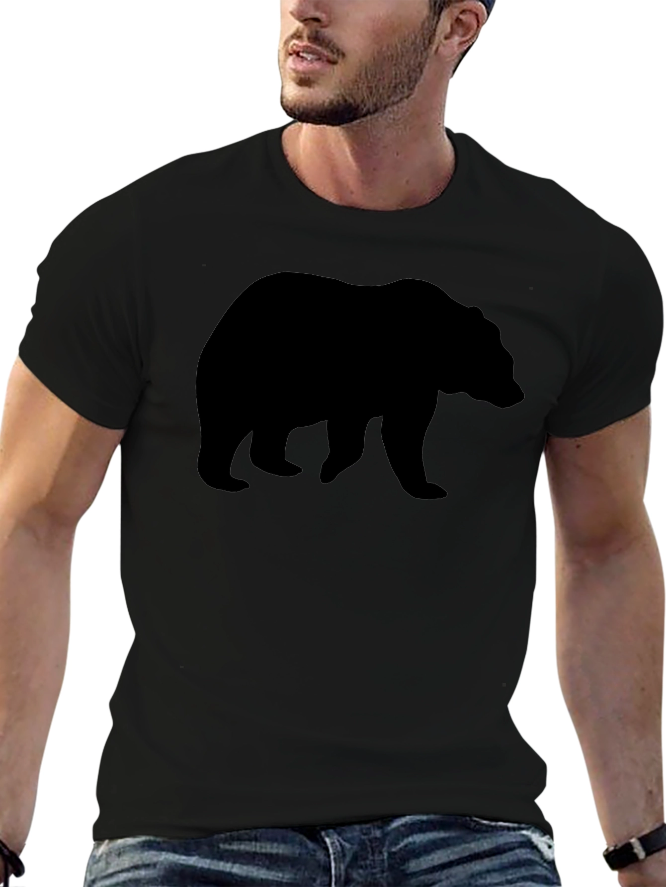 Black Bear Silhouette Graphic T-Shirt
