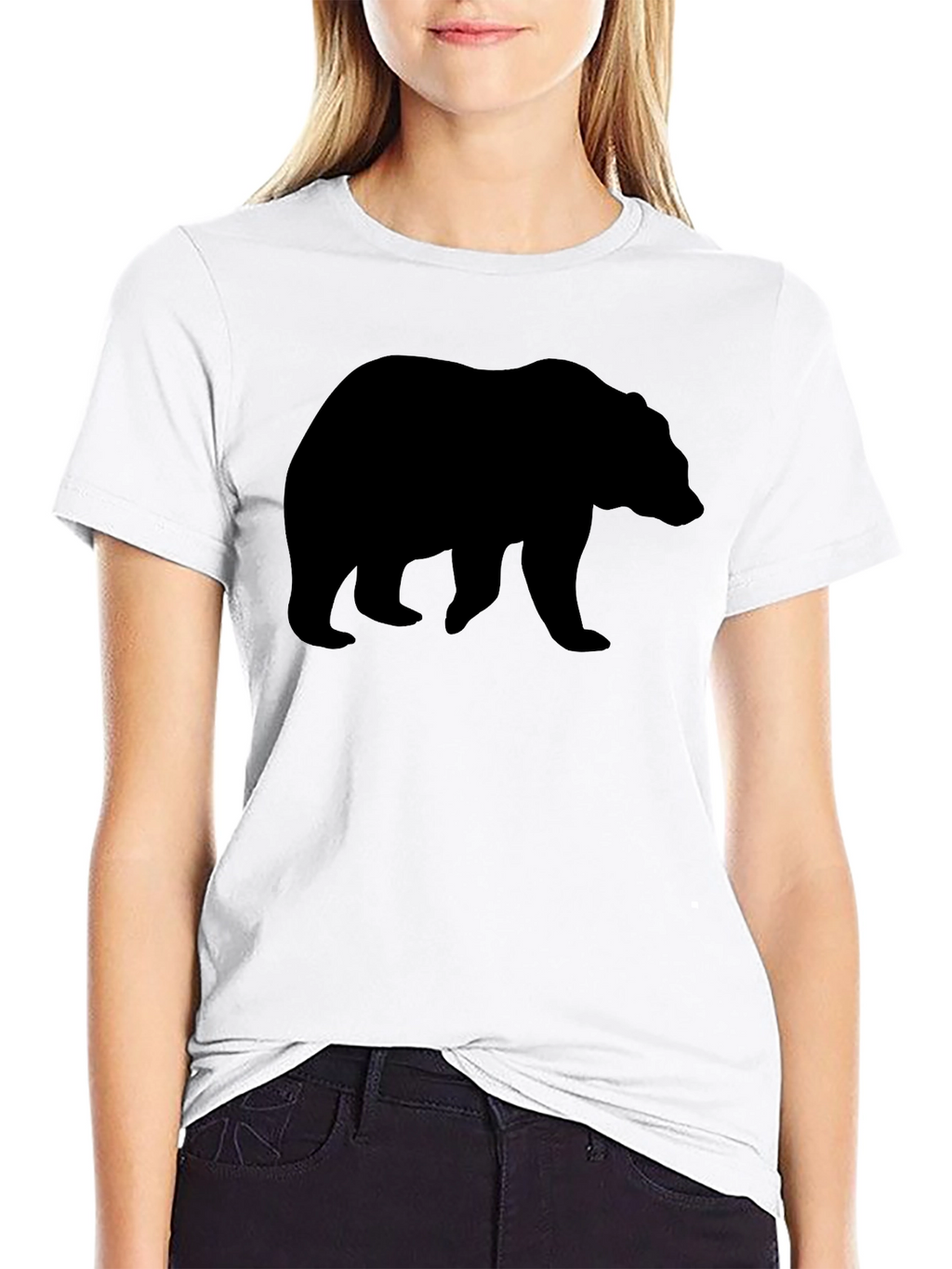 Black Bear Silhouette Graphic T-Shirt