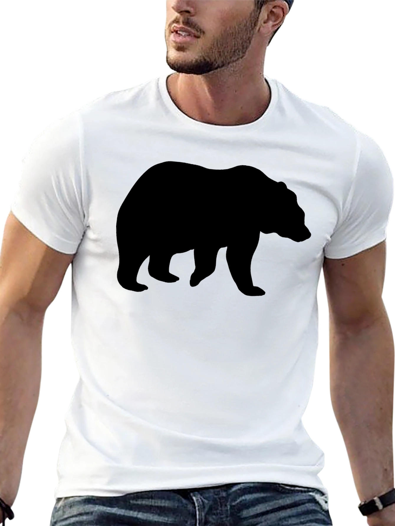 Black Bear Silhouette Graphic T-Shirt