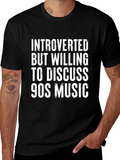 Introverted 90s Music T-Shirt - Black