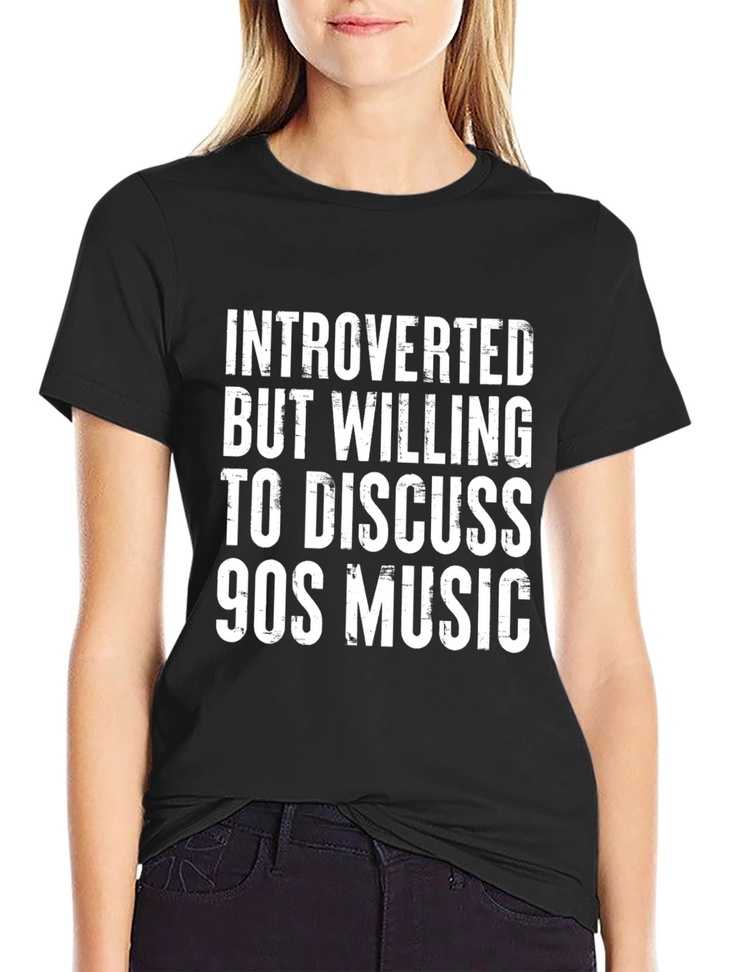 Introverted 90s Music T-Shirt - Black
