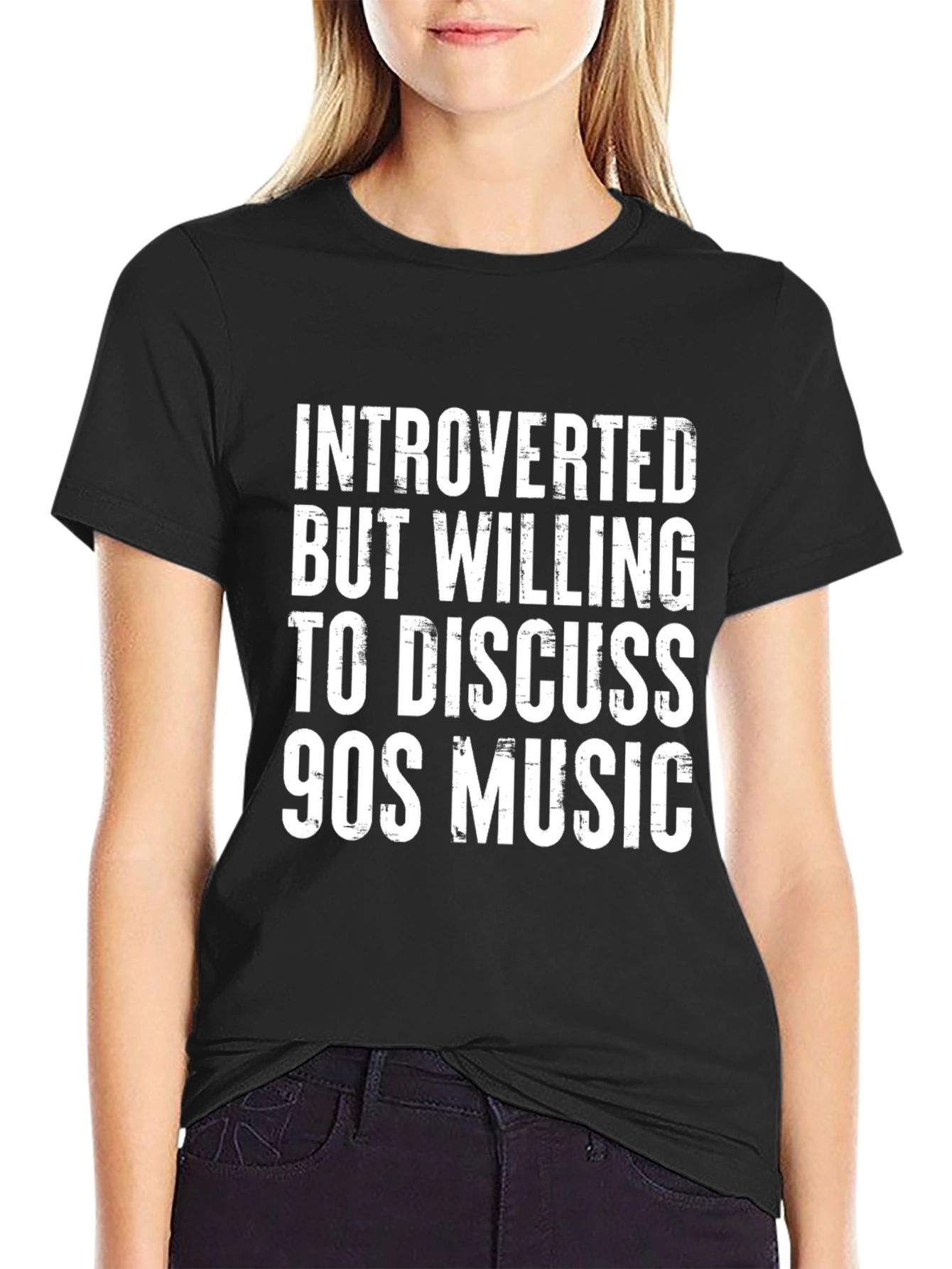 Introverted 90s Music T-Shirt - Black