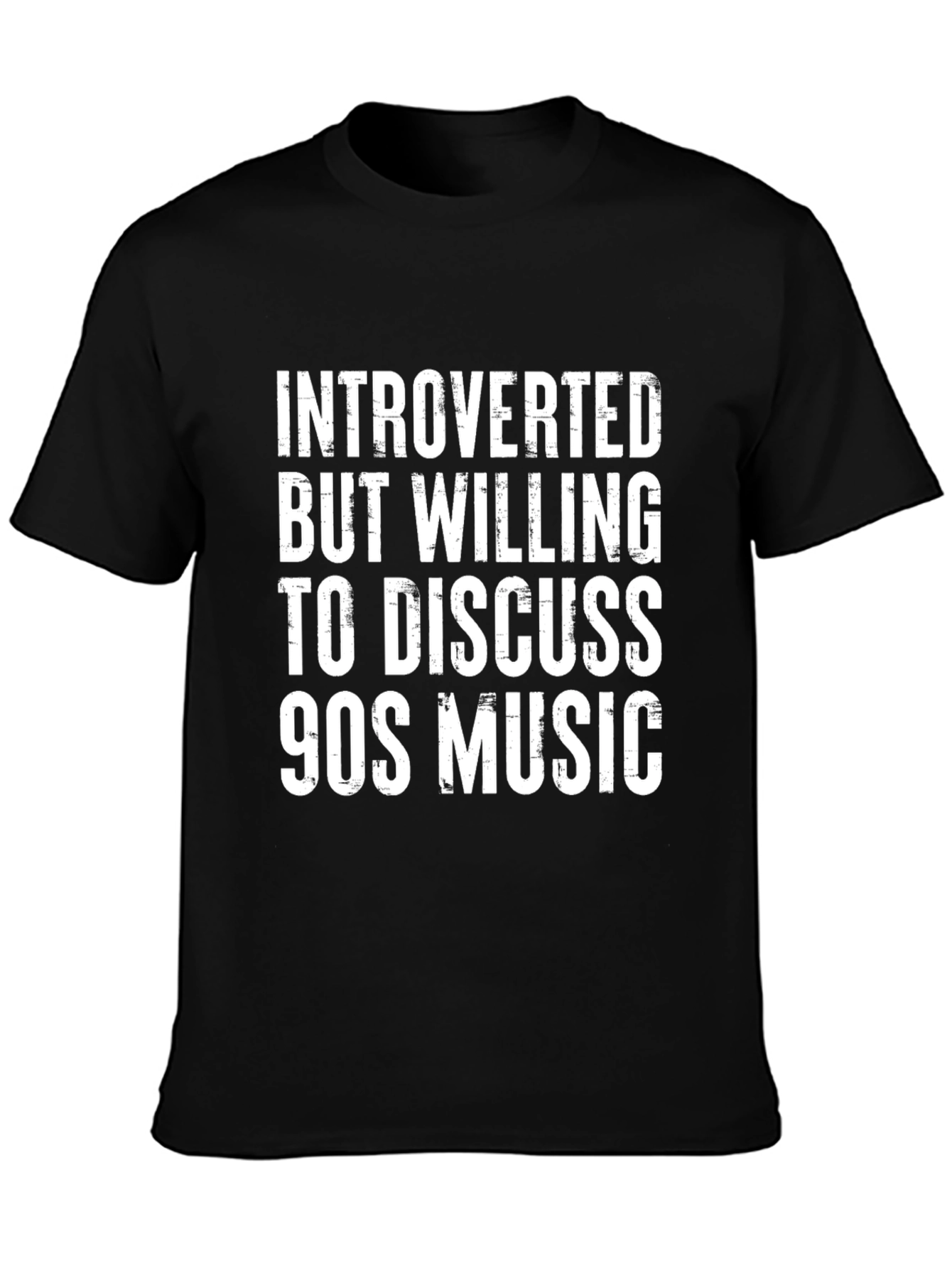 Introverted 90s Music T-Shirt - Black