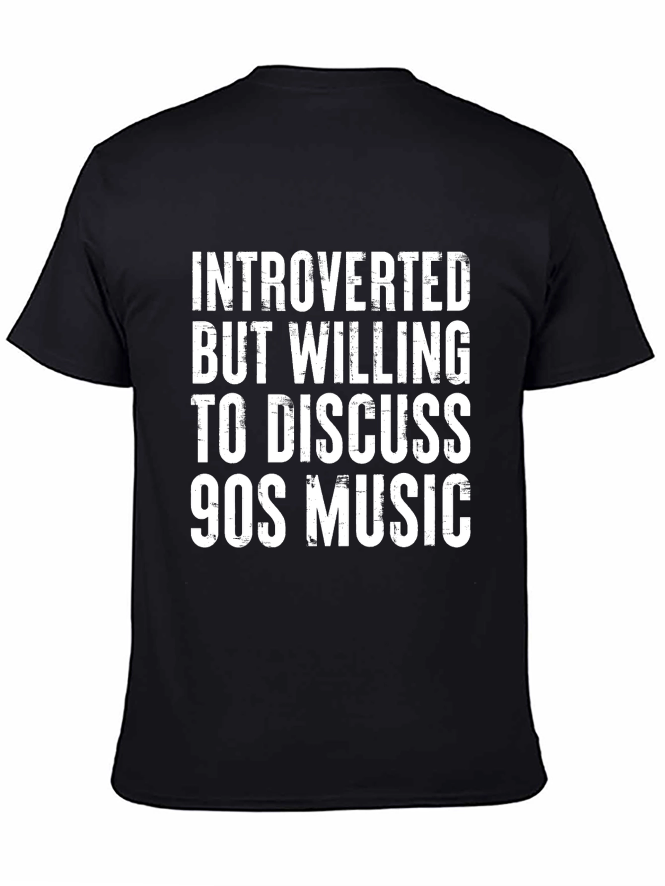 Introverted 90s Music T-Shirt - Black