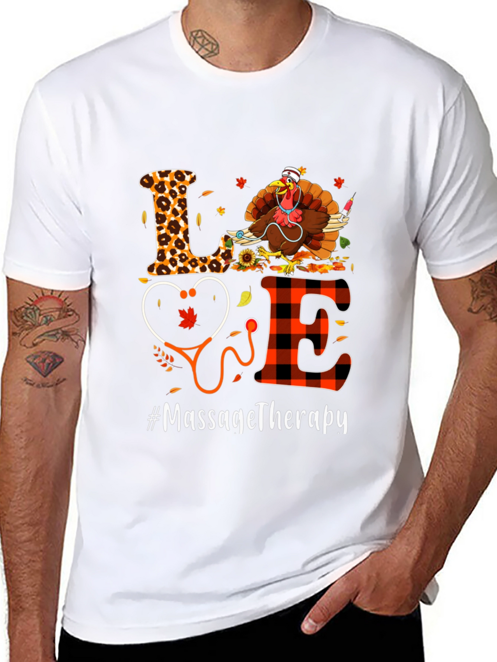 Massage Therapy Thanksgiving Turkey T-Shirt