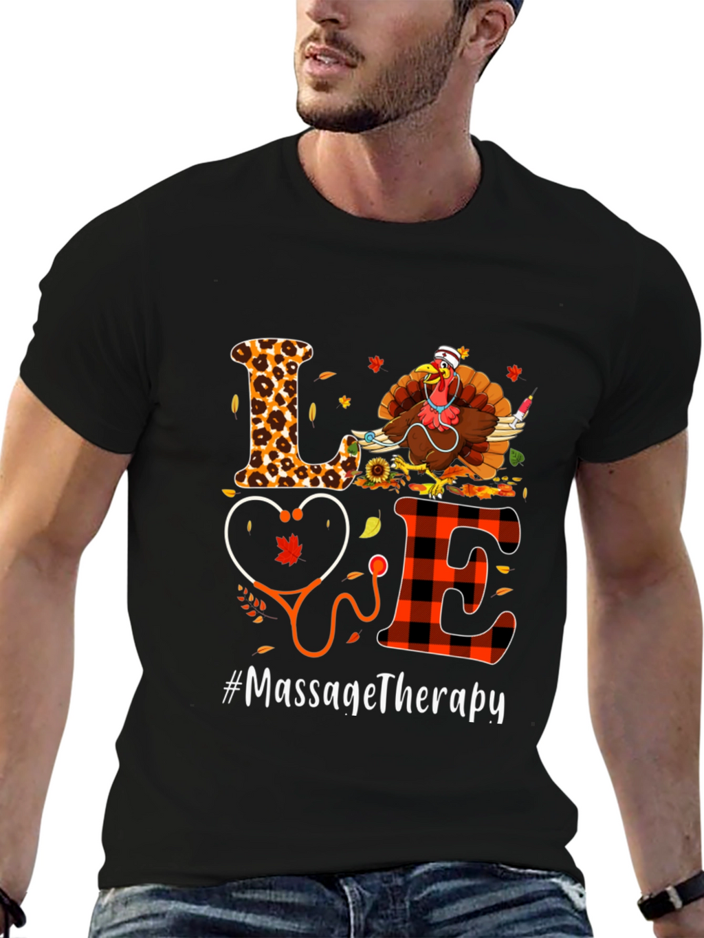 Massage Therapy Thanksgiving Turkey T-Shirt
