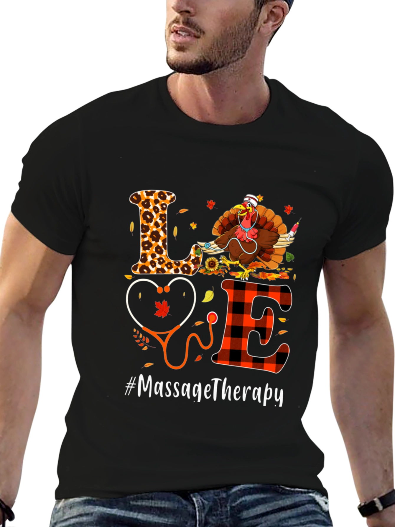 Massage Therapy Thanksgiving Turkey T-Shirt