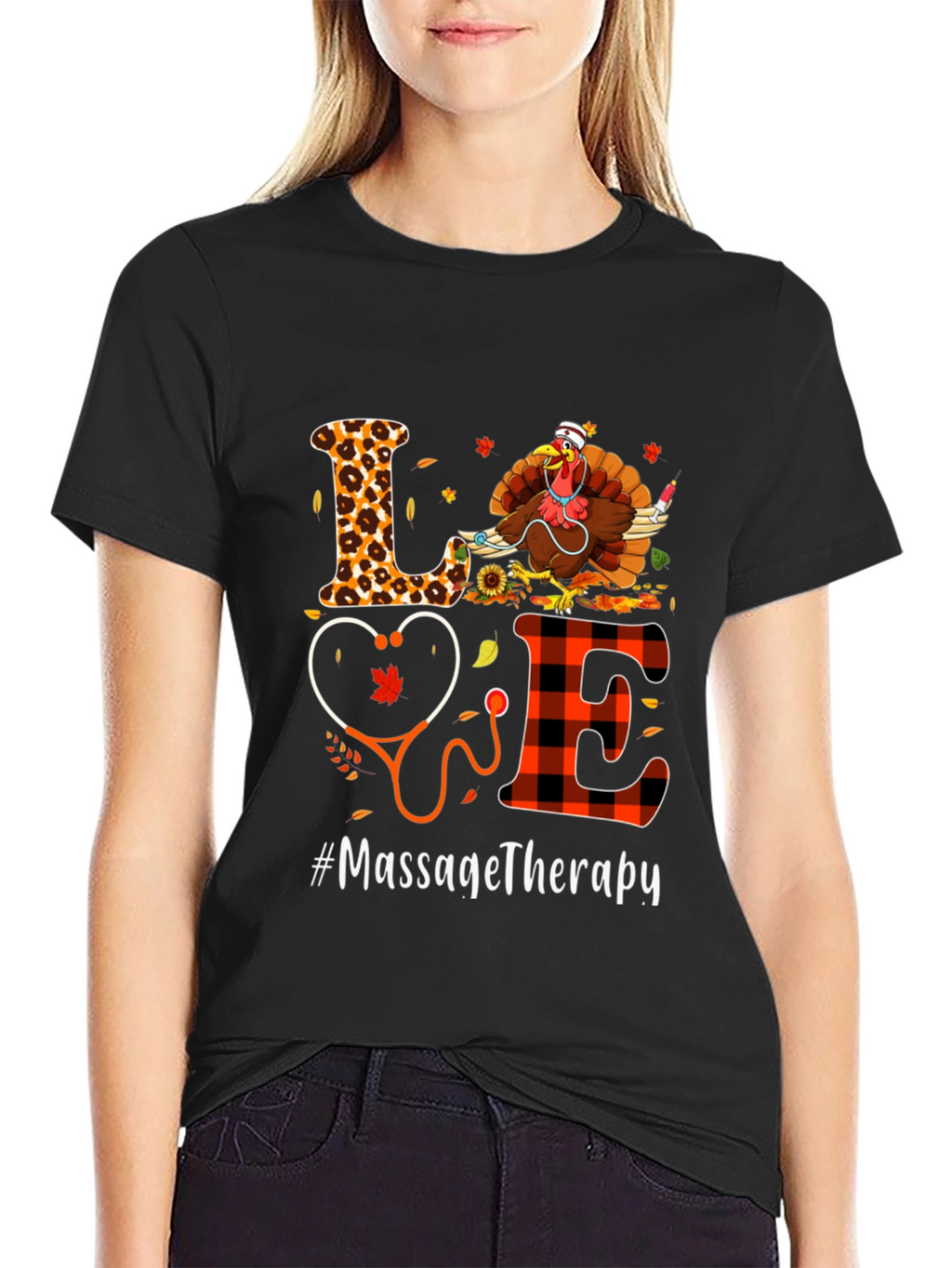 Massage Therapy Thanksgiving Turkey T-Shirt