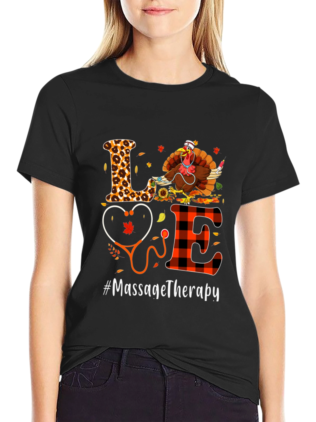 Massage Therapy Thanksgiving Turkey T-Shirt
