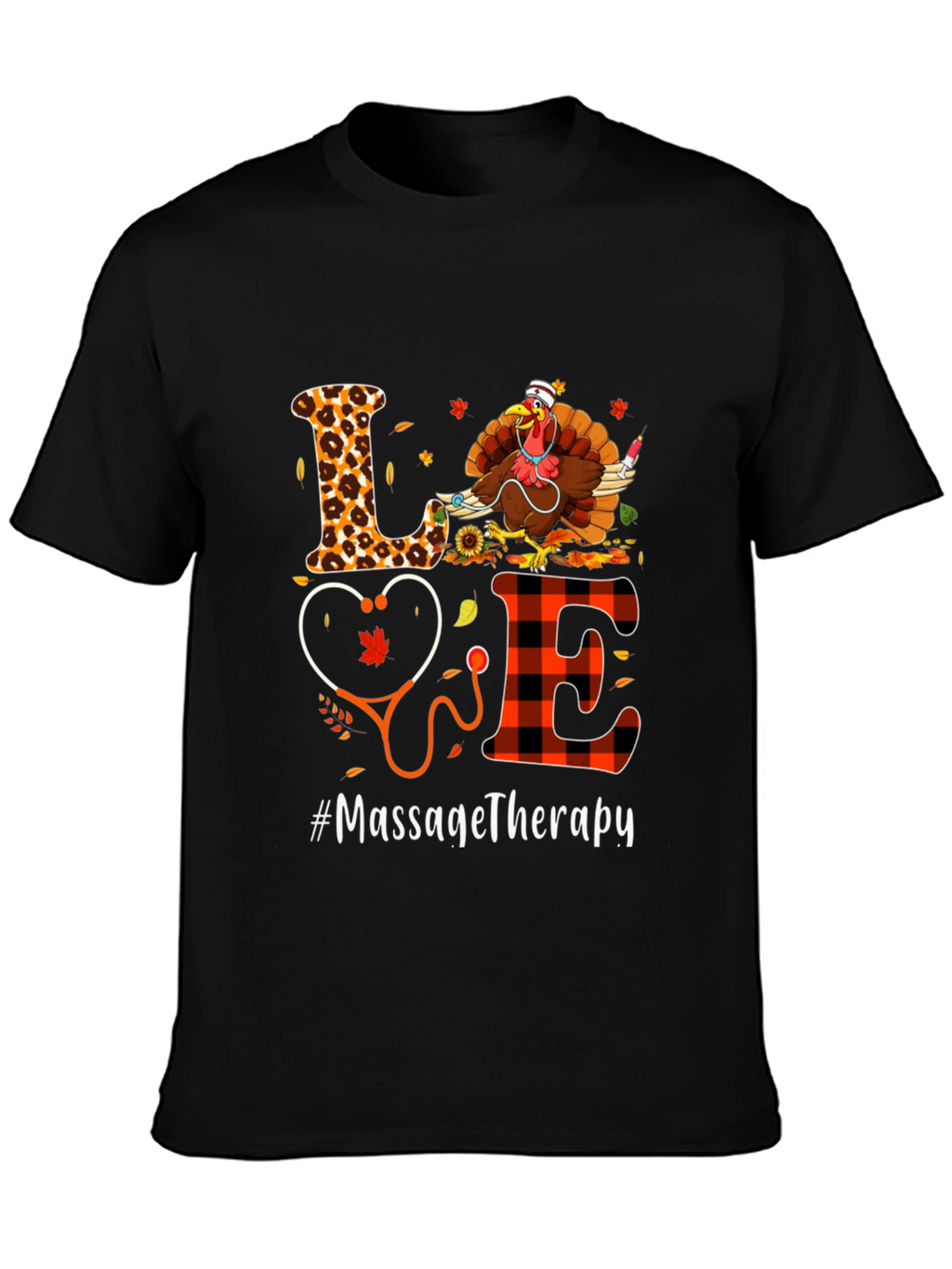 Massage Therapy Thanksgiving Turkey T-Shirt