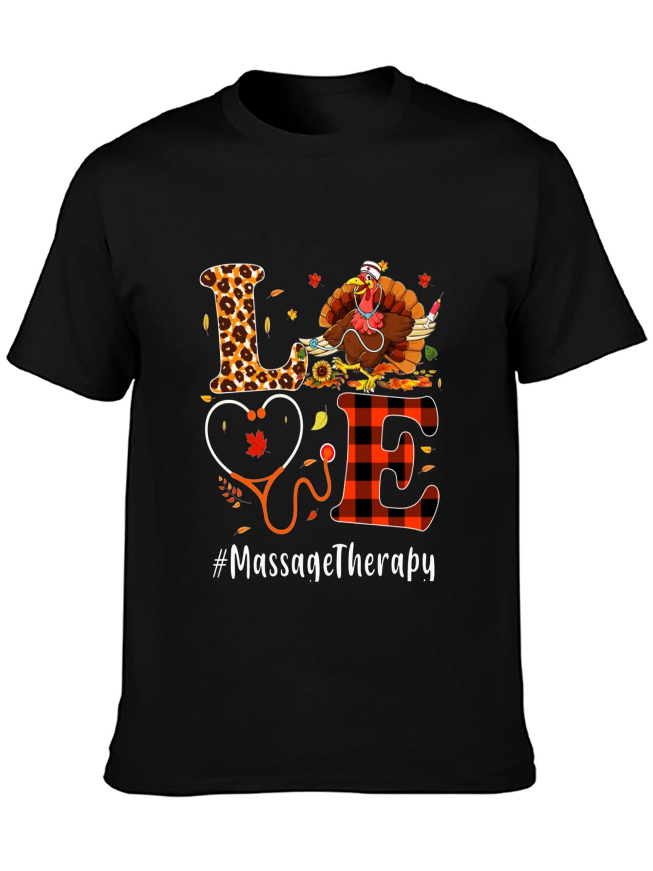 Massage Therapy Thanksgiving Turkey T-Shirt