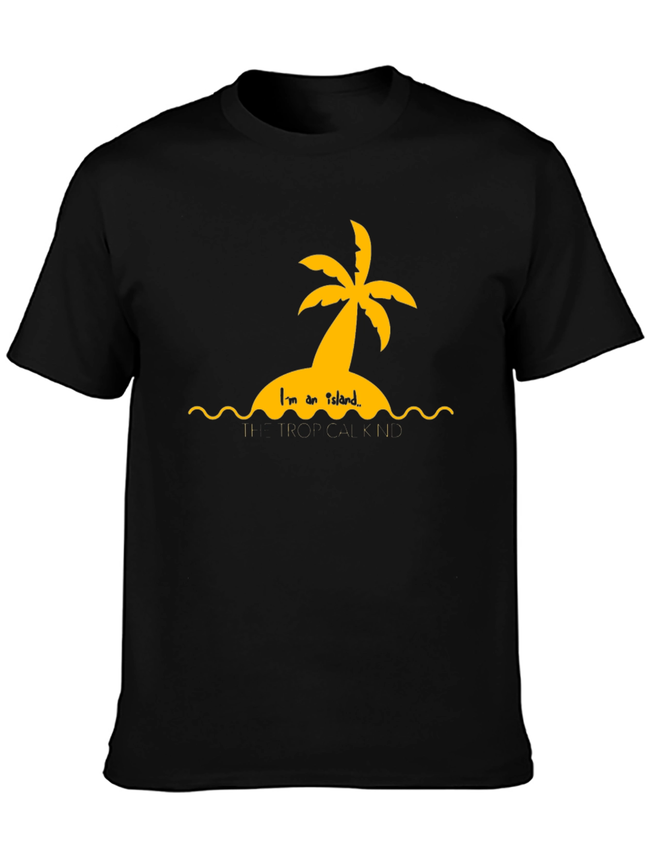 Tropical Island Graphic Black T-Shirt