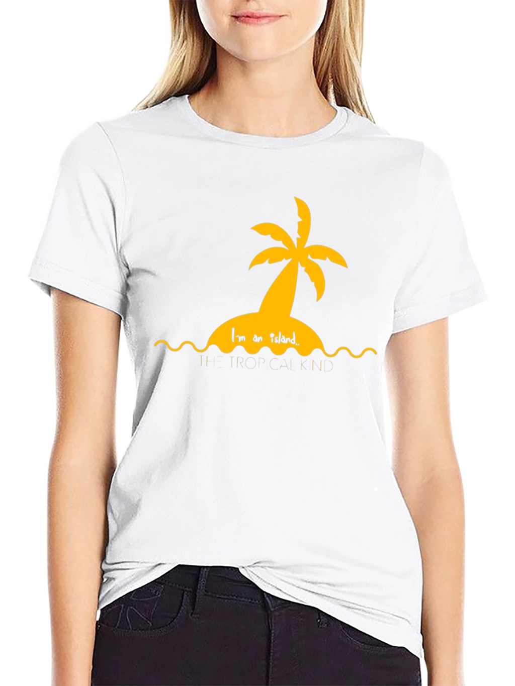 Tropical Island Graphic Black T-Shirt