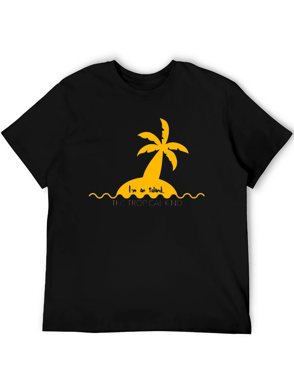 Tropical Island Graphic Black T-Shirt