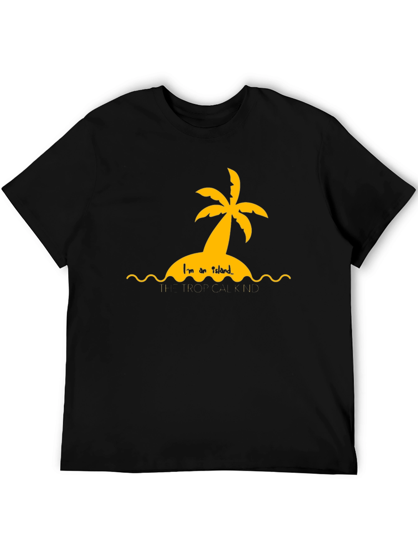 Tropical Island Graphic Black T-Shirt