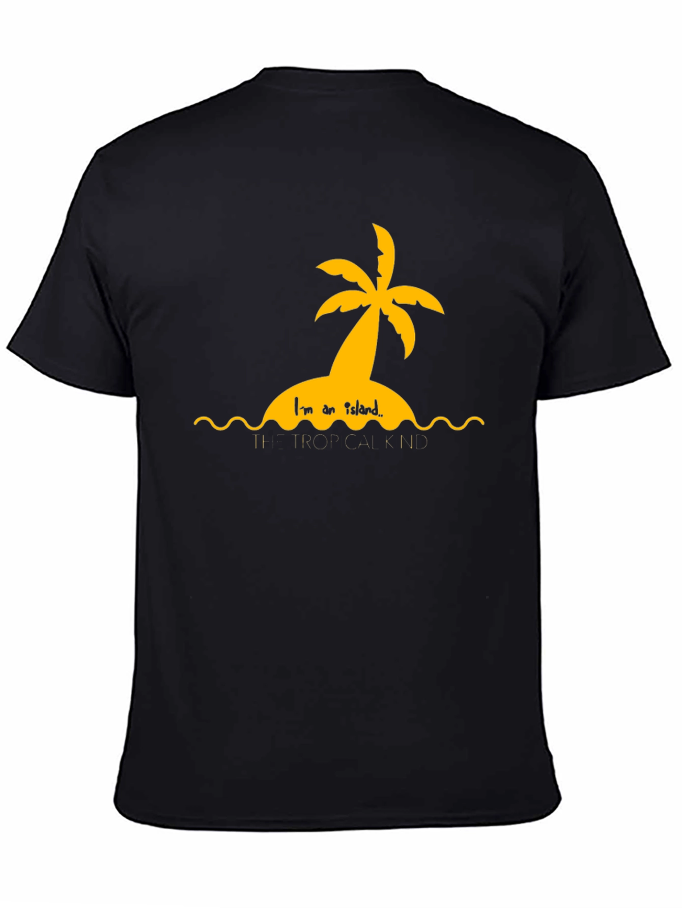 Tropical Island Graphic Black T-Shirt