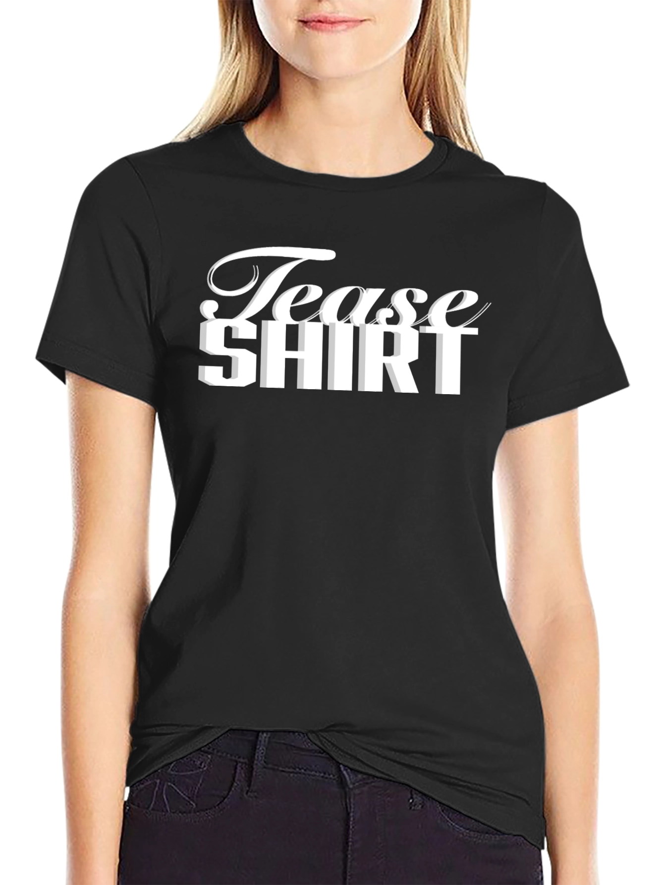 Tease Shirt Graphic Tee - Stylish Black Cotton T-Shirt