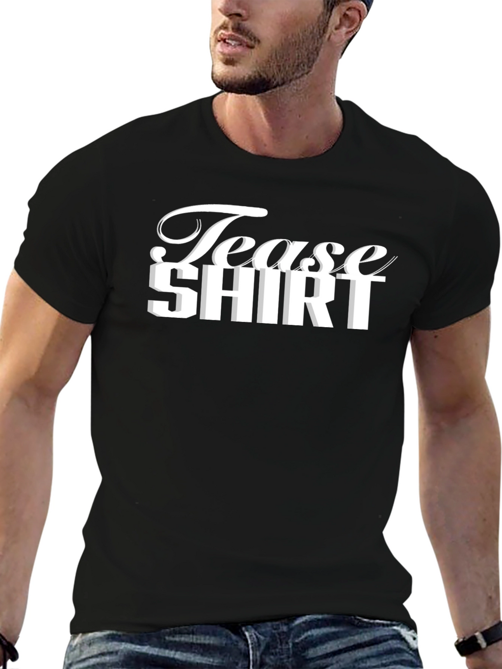 Tease Shirt Graphic Tee - Stylish Black Cotton T-Shirt