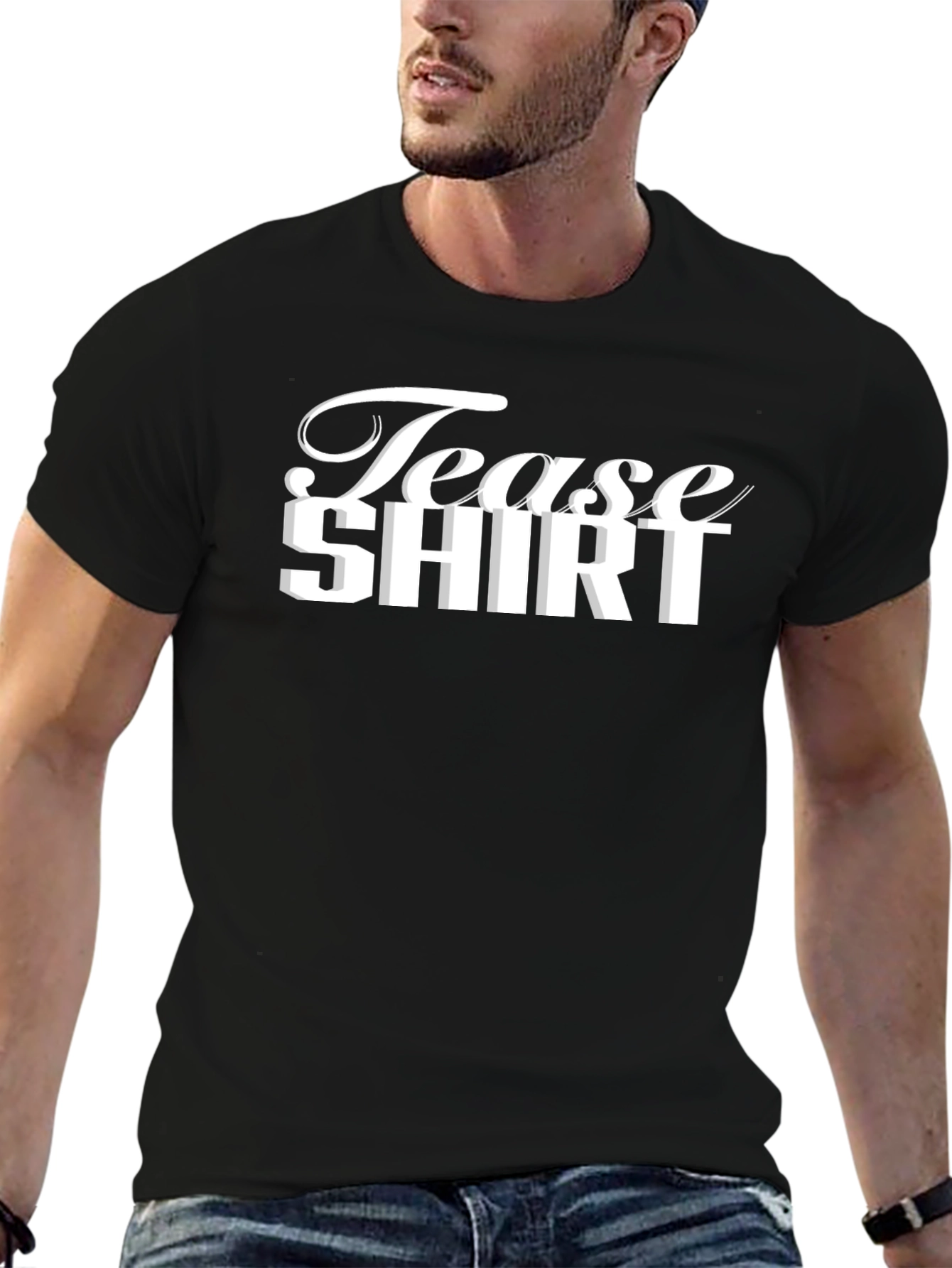 Tease Shirt Graphic Tee - Stylish Black Cotton T-Shirt