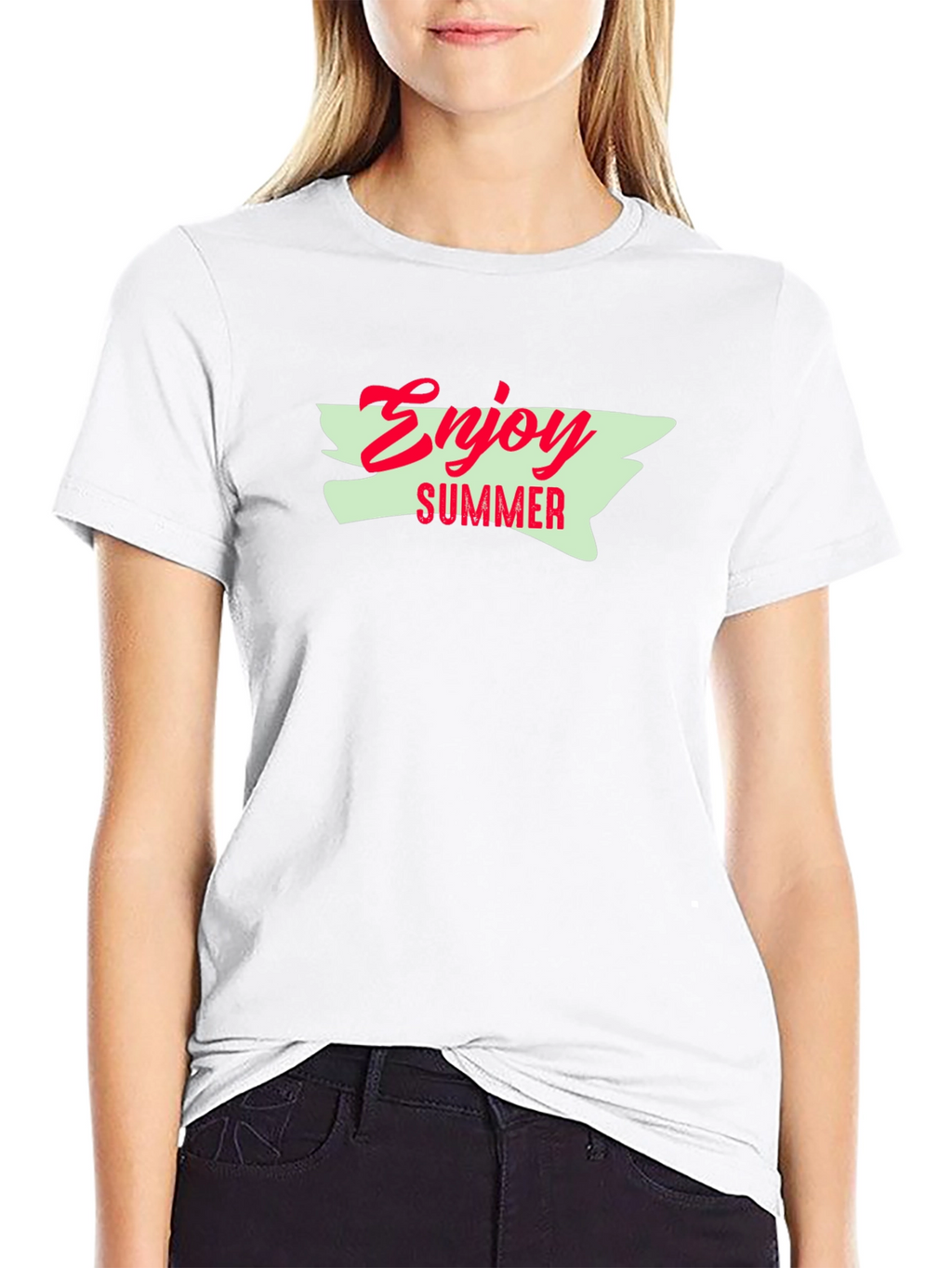 Enjoy Summer Graphic Tee - Black Cotton T-Shirt