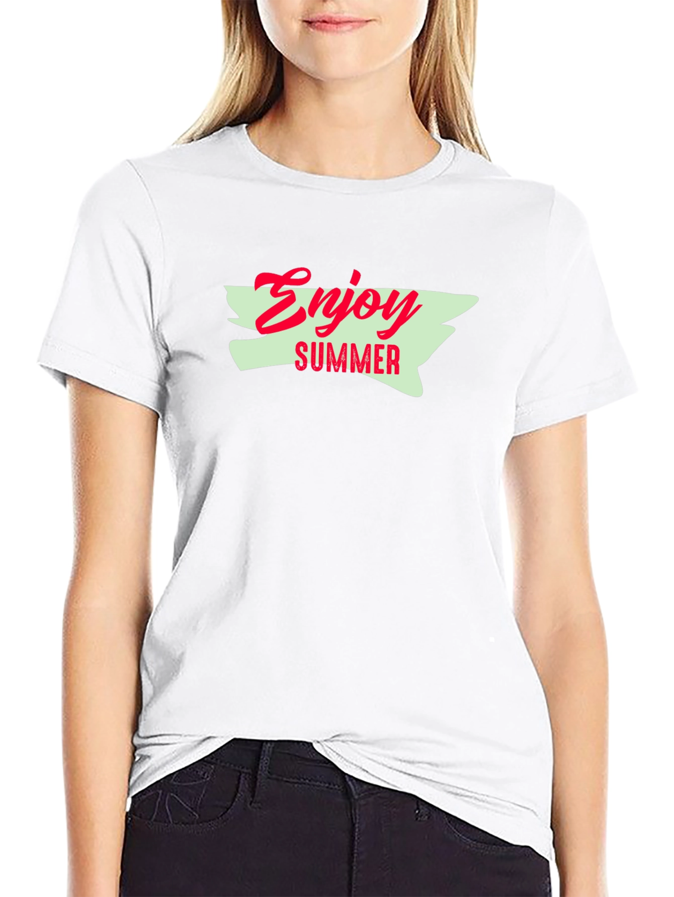 Enjoy Summer Graphic Tee - Black Cotton T-Shirt