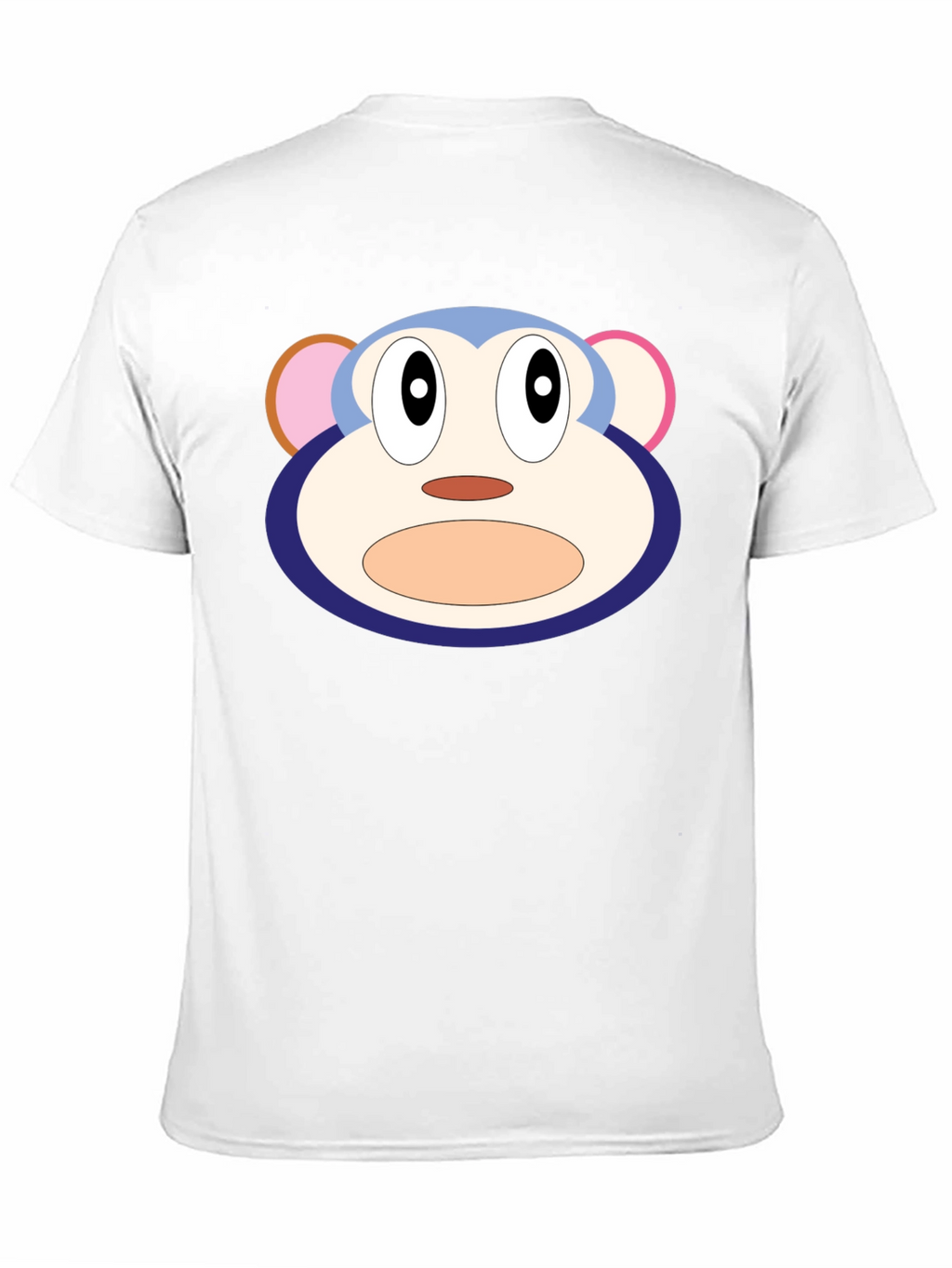 Cartoon Monkey Face Black T-Shirt