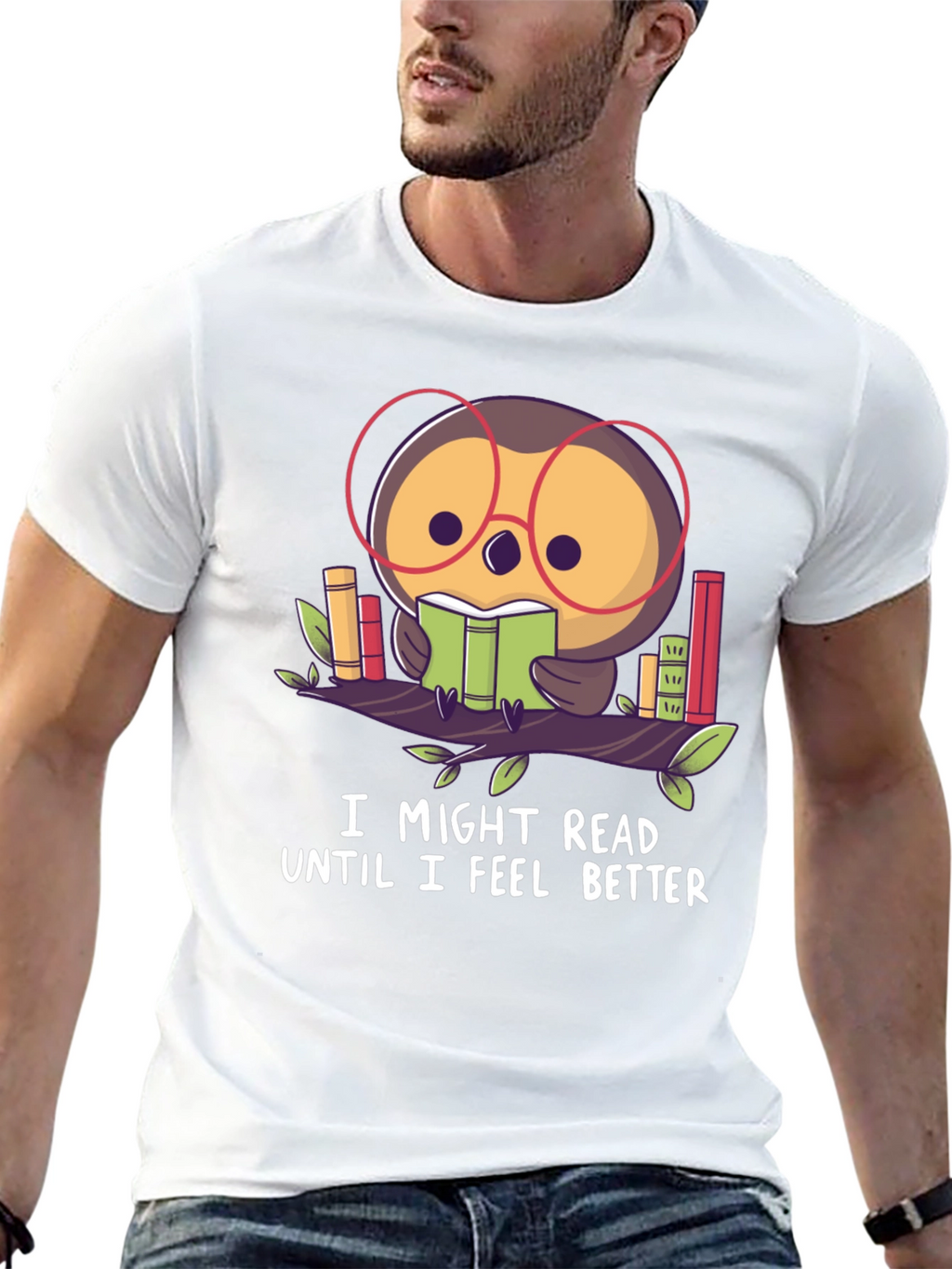 Owl Reader T-Shirt - Book Lover Tee