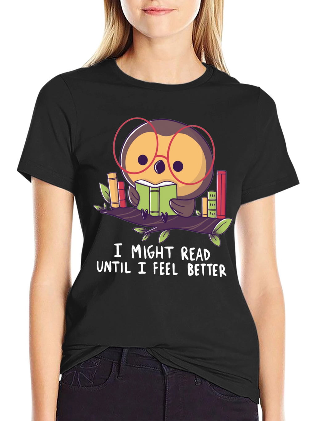 Owl Reader T-Shirt - Book Lover Tee