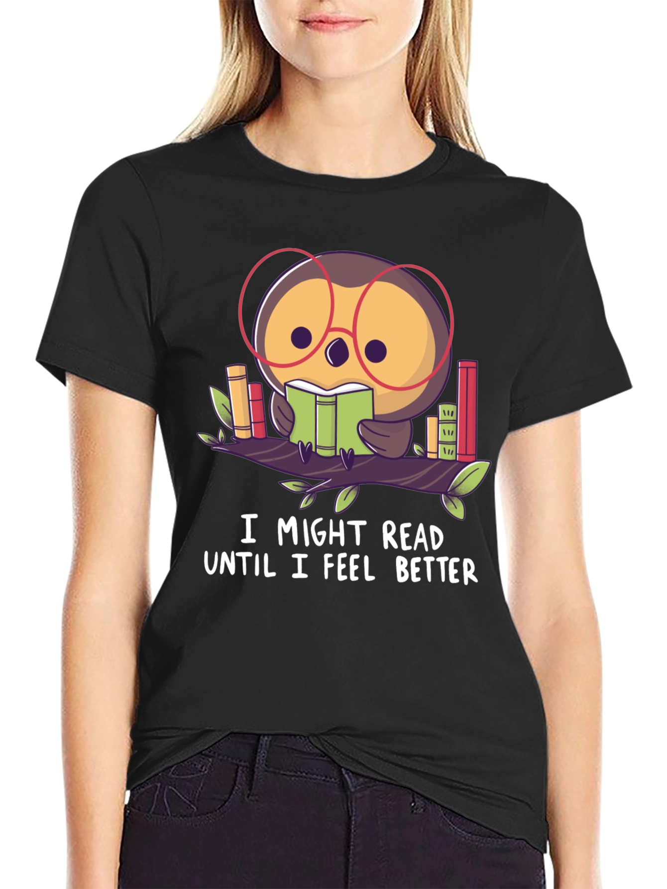 Owl Reader T-Shirt - Book Lover Tee