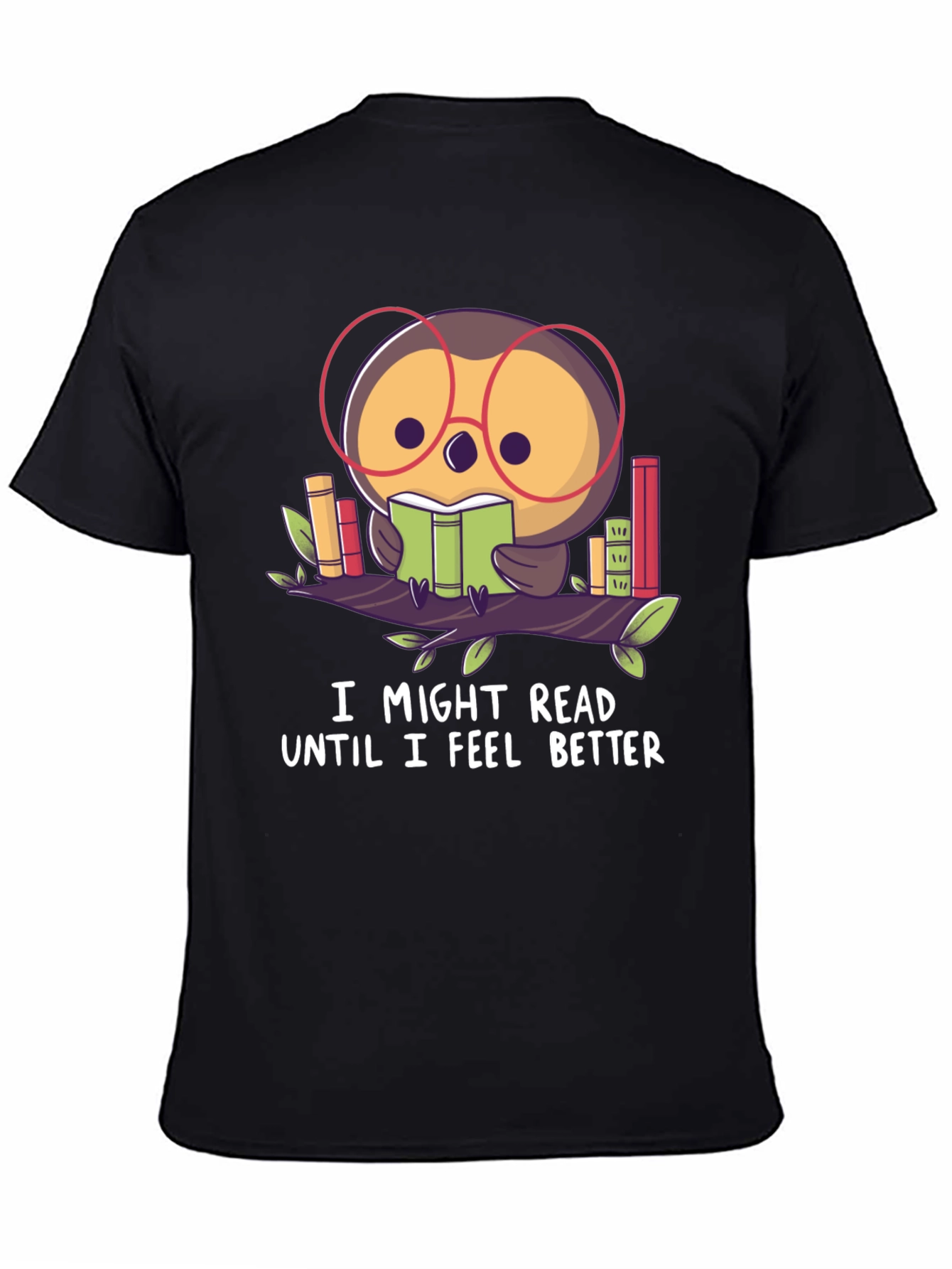 Owl Reader T-Shirt - Book Lover Tee