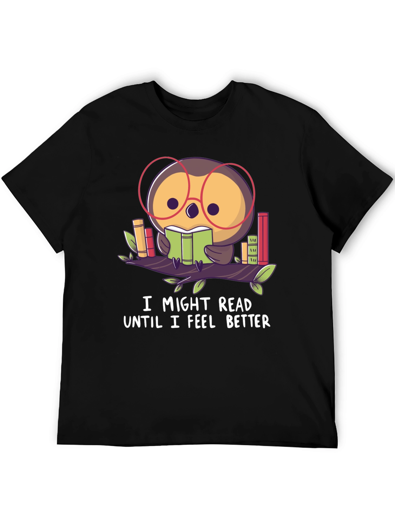 Owl Reader T-Shirt - Book Lover Tee
