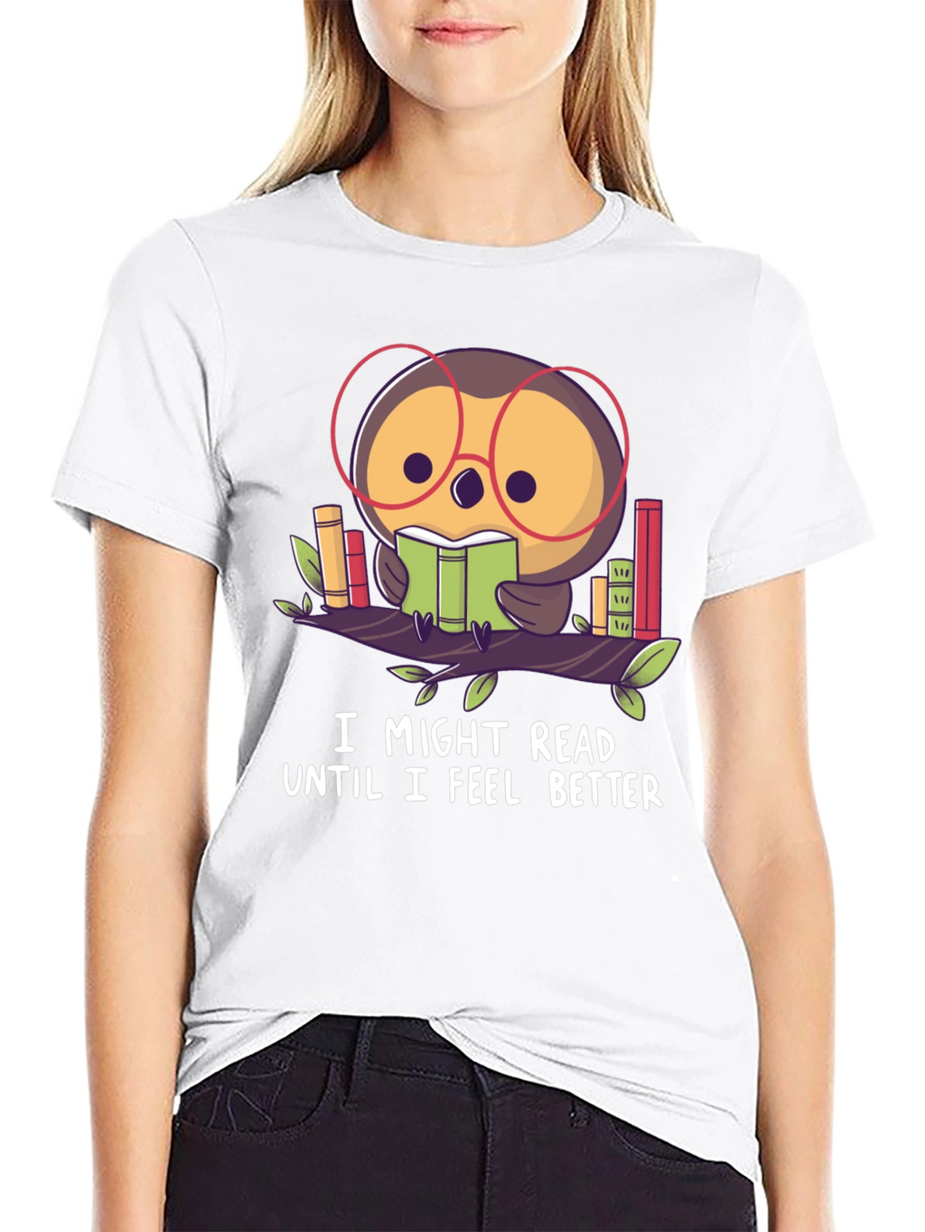 Owl Reader T-Shirt - Book Lover Tee