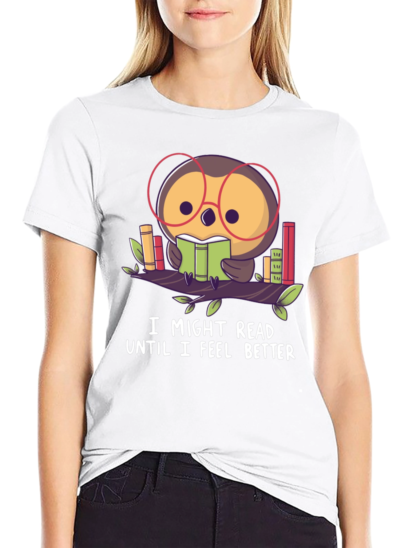 Owl Reader T-Shirt - Book Lover Tee