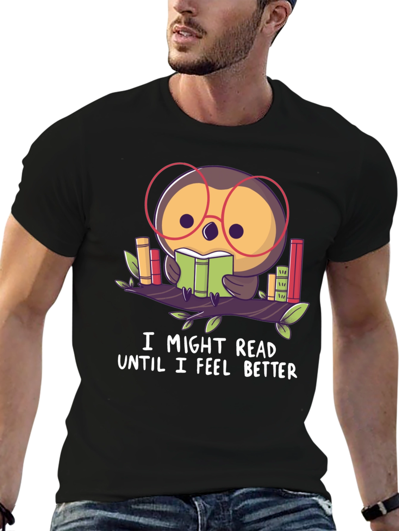 Owl Reader T-Shirt - Book Lover Tee