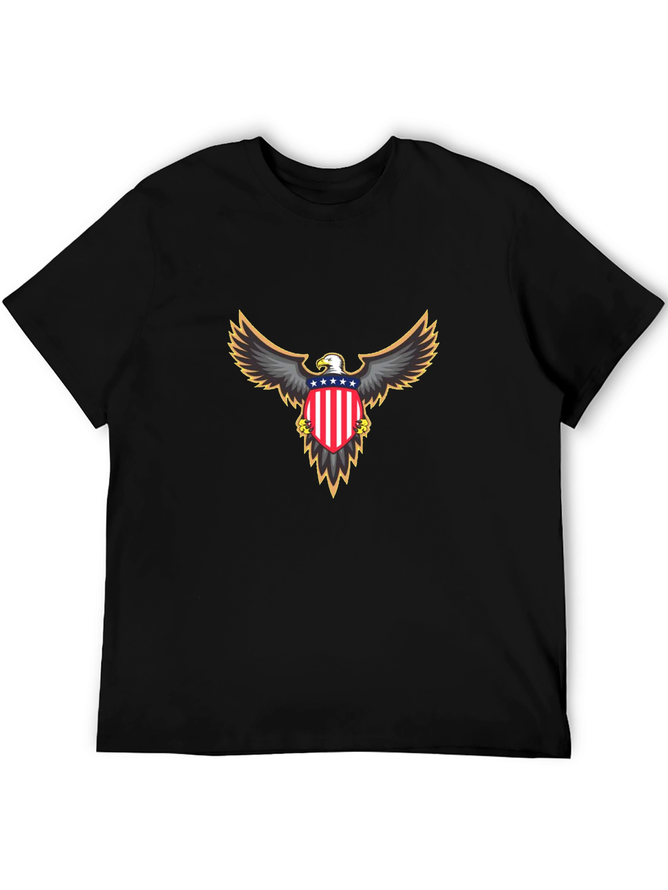 Patriotic Eagle Graphic Tee - Black