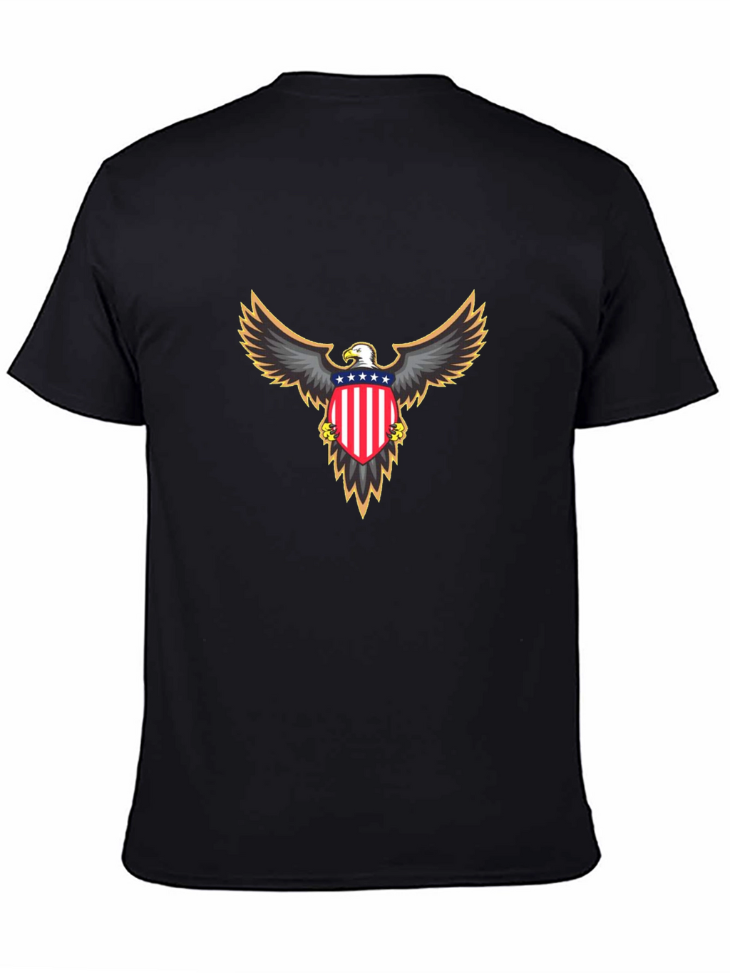 Patriotic Eagle Graphic Tee - Black