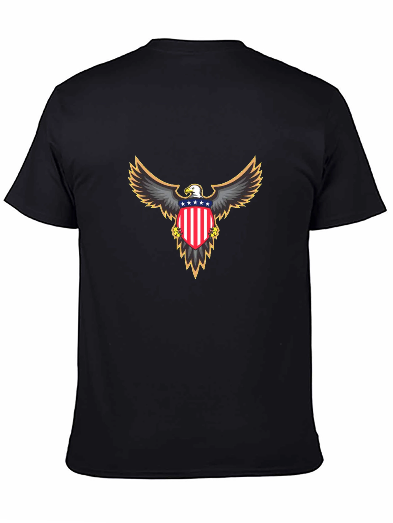 Patriotic Eagle Graphic Tee - Black