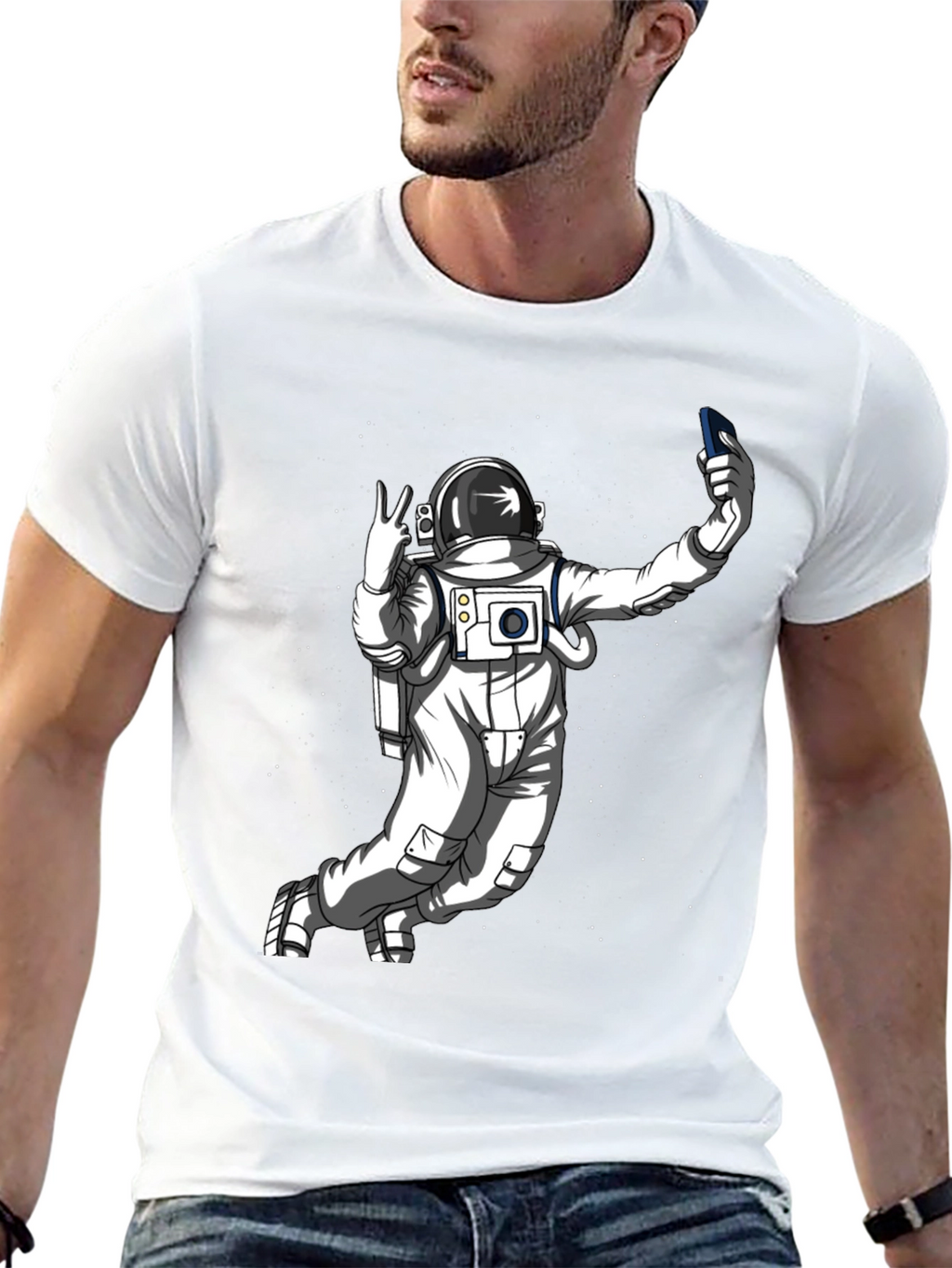 Astronaut Selfie T-Shirt - Space Graphic Tee