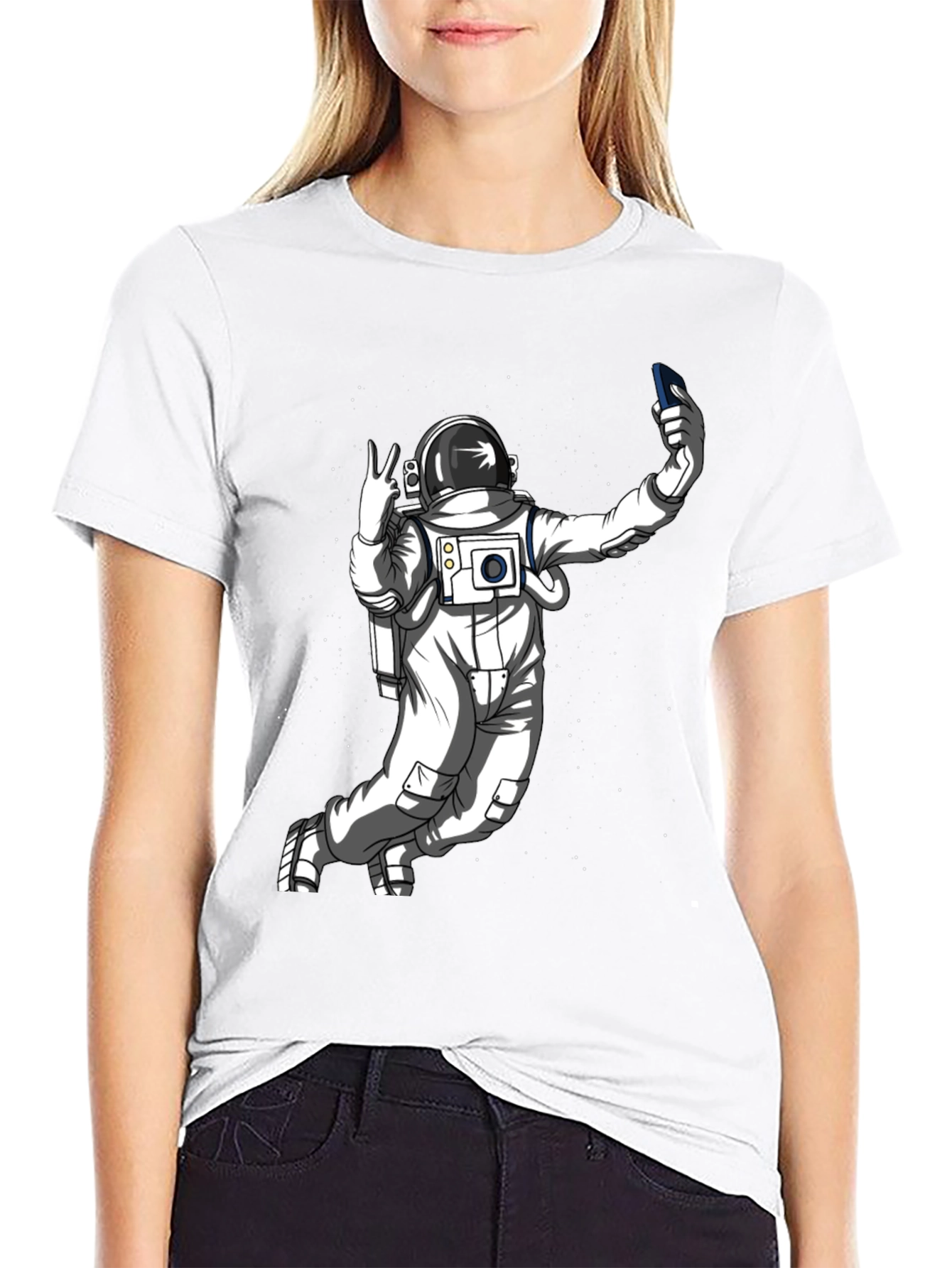 Astronaut Selfie T-Shirt - Space Graphic Tee