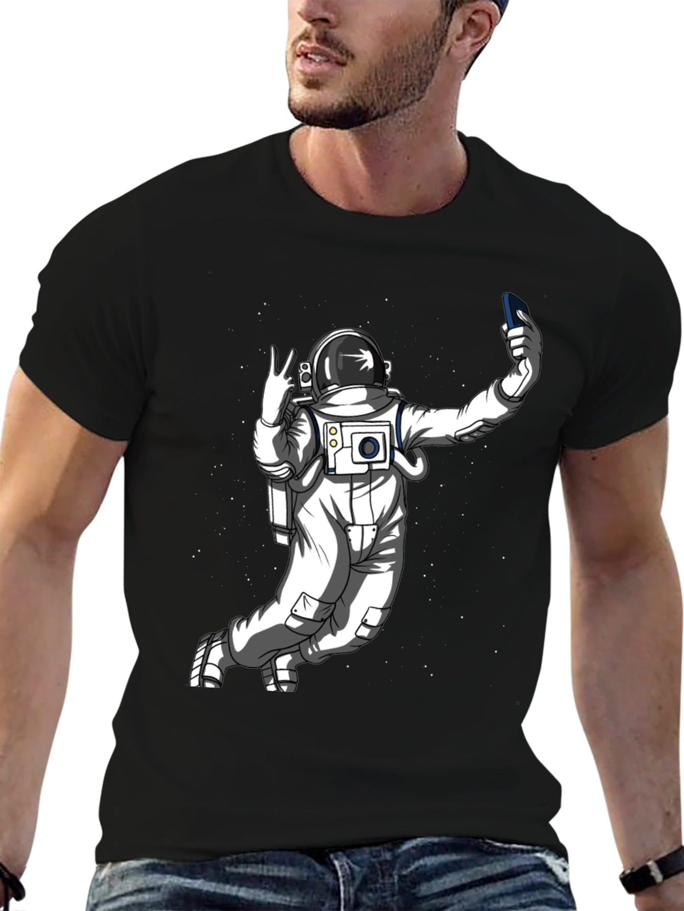 Astronaut Selfie T-Shirt - Space Graphic Tee